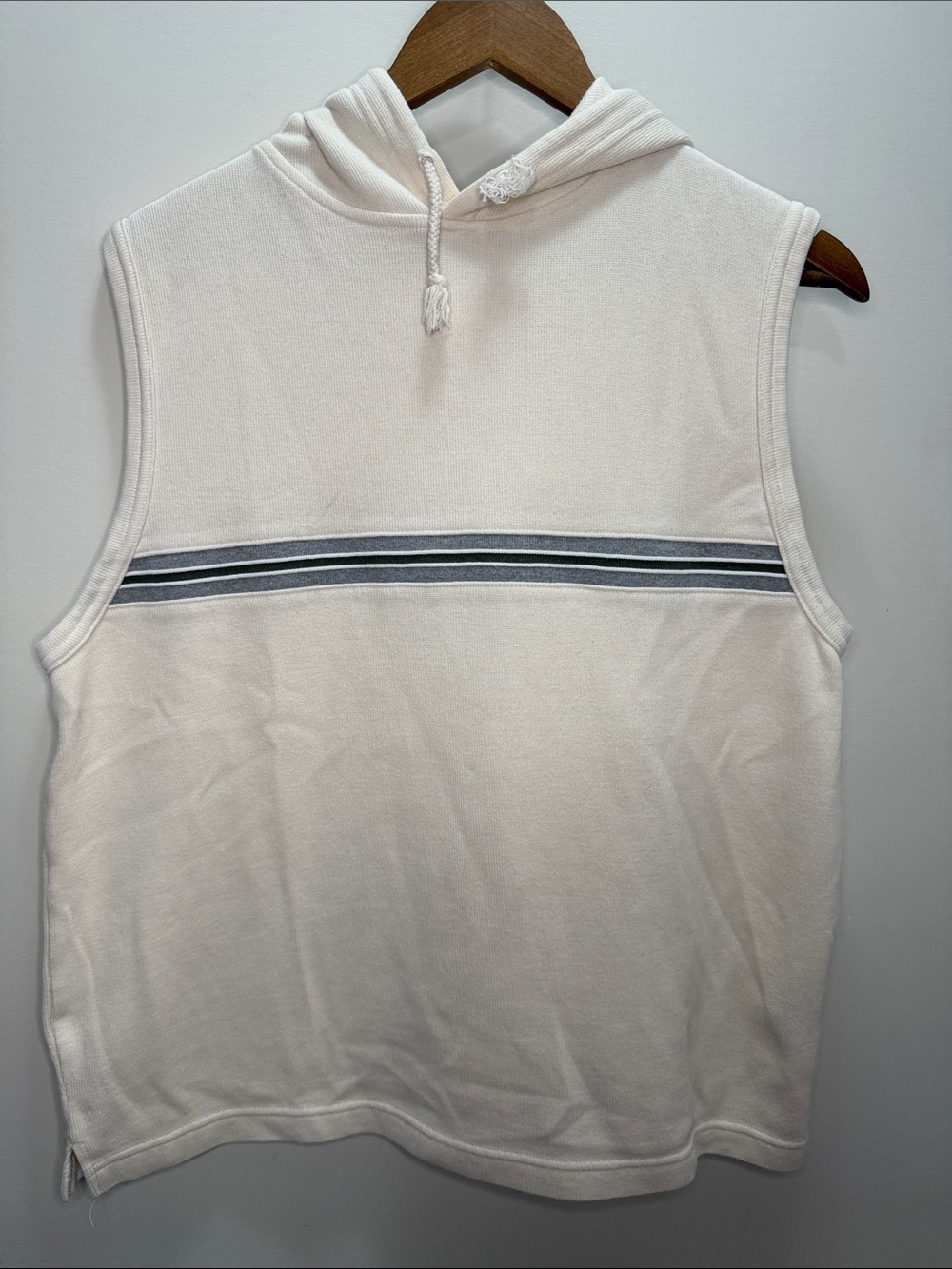 Vintage Arizona Jean Company Cream Sleeveless Hooded Tank Size S 25x22